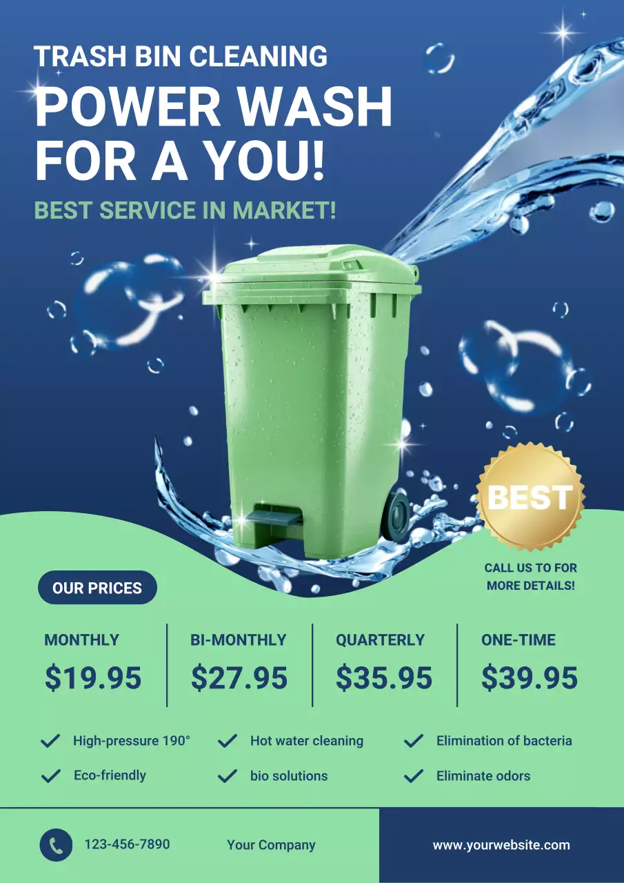 Green Modern Cleaning Promotion Poster