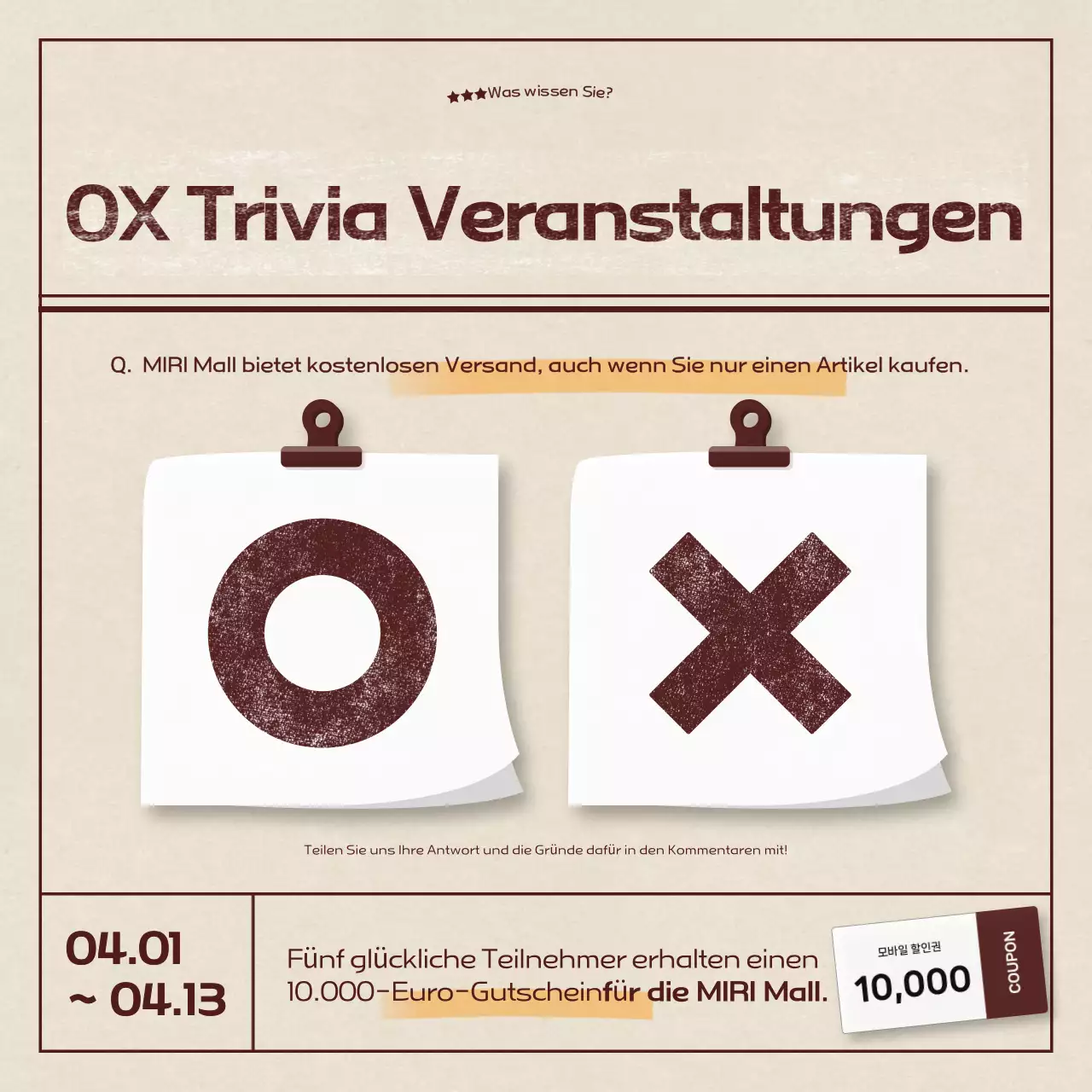 Beige Vintage Quiz-Event