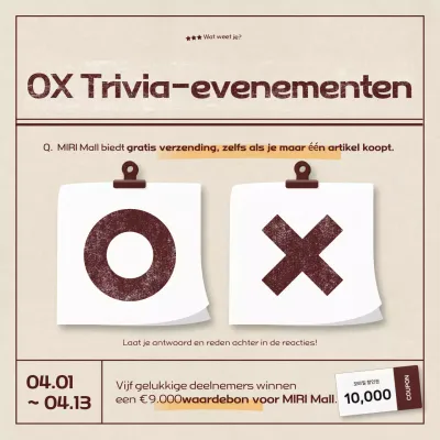 Beige Vintage Quiz-evenement