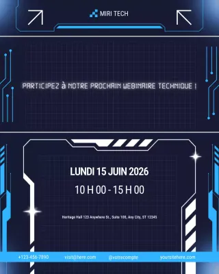 annonce d'une technologie futuriste bleue