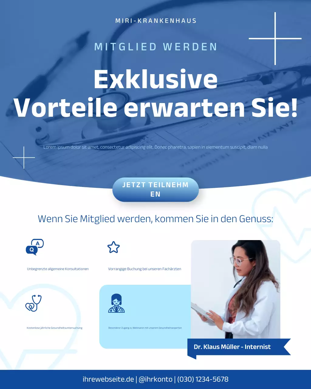 blaue moderne gesundheitsförderung