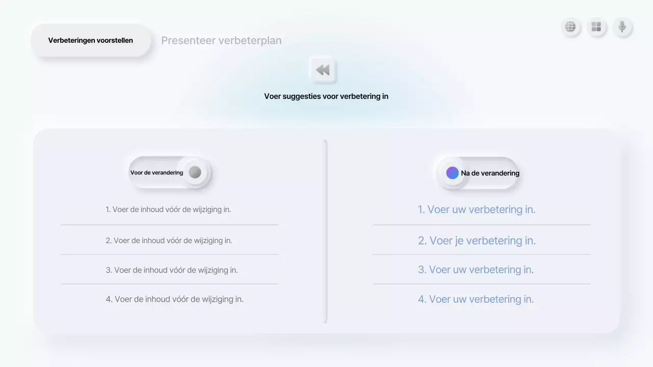 Witte schone presentatiebeschrijving