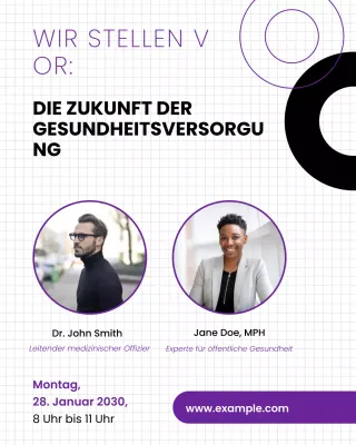 Social-Media-Vorlage für Webinare im Gesundheitswesen