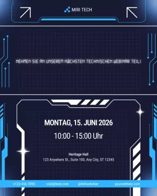 blaue futuristische Tech-Ankündigung