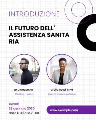 Modello di social media per webinar sanitari
