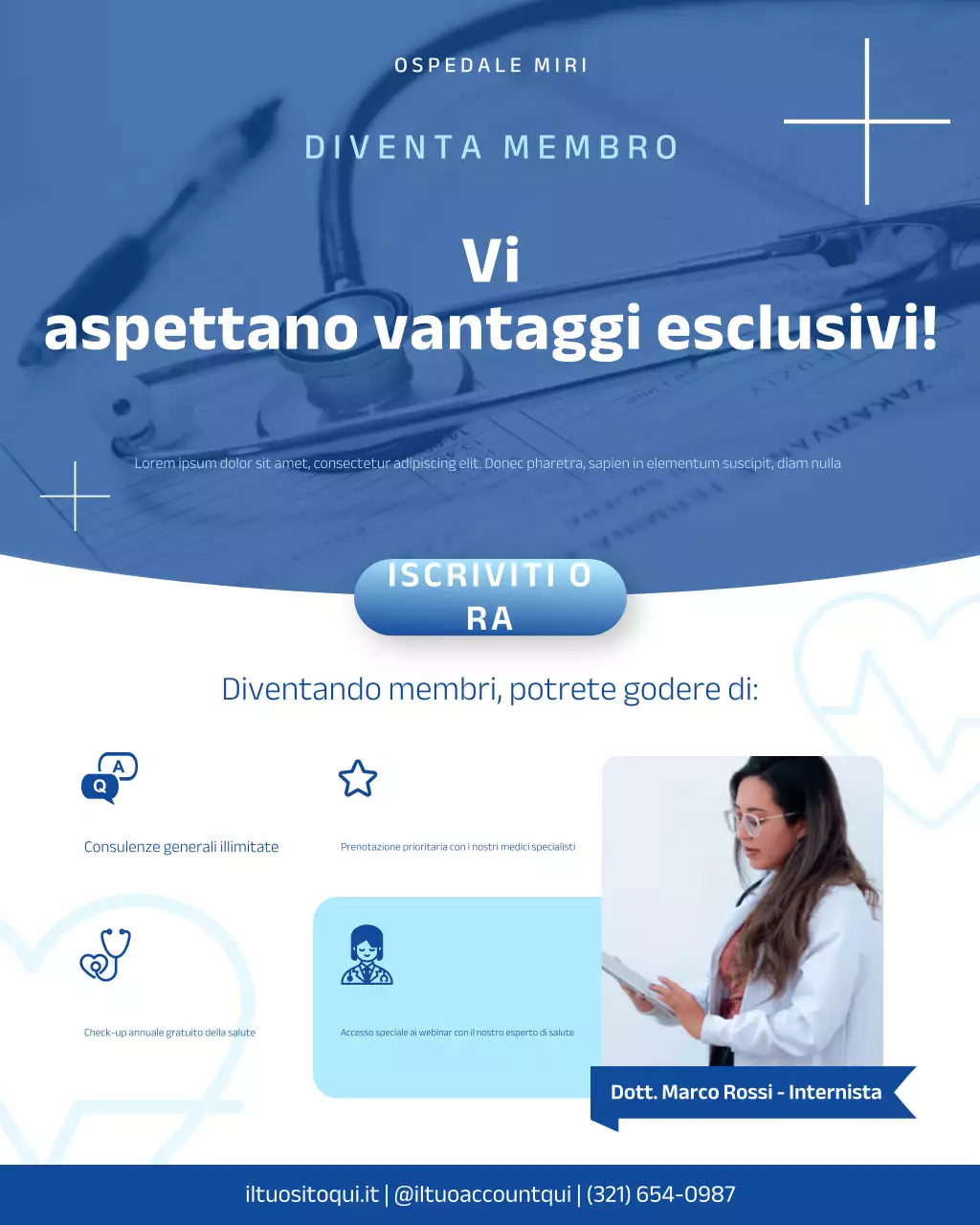 promozione sanitaria moderna blu