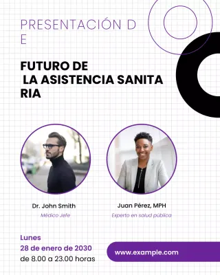 Plantilla para redes sociales de seminarios web sobre atención médica