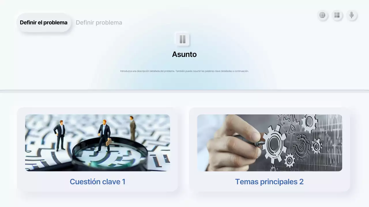 Descripción de la presentación en blanco limpio