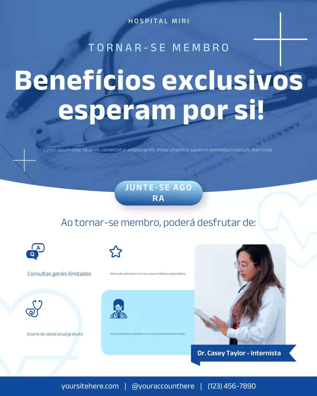 promoção de saúde moderna azul