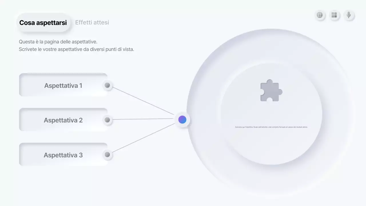 Descrizione della presentazione bianca pulita
