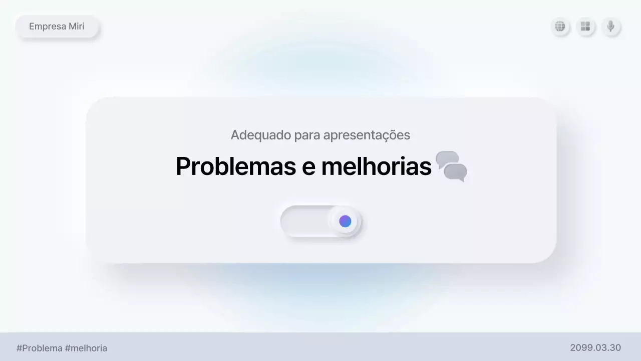 Descrição da apresentação limpa e branca