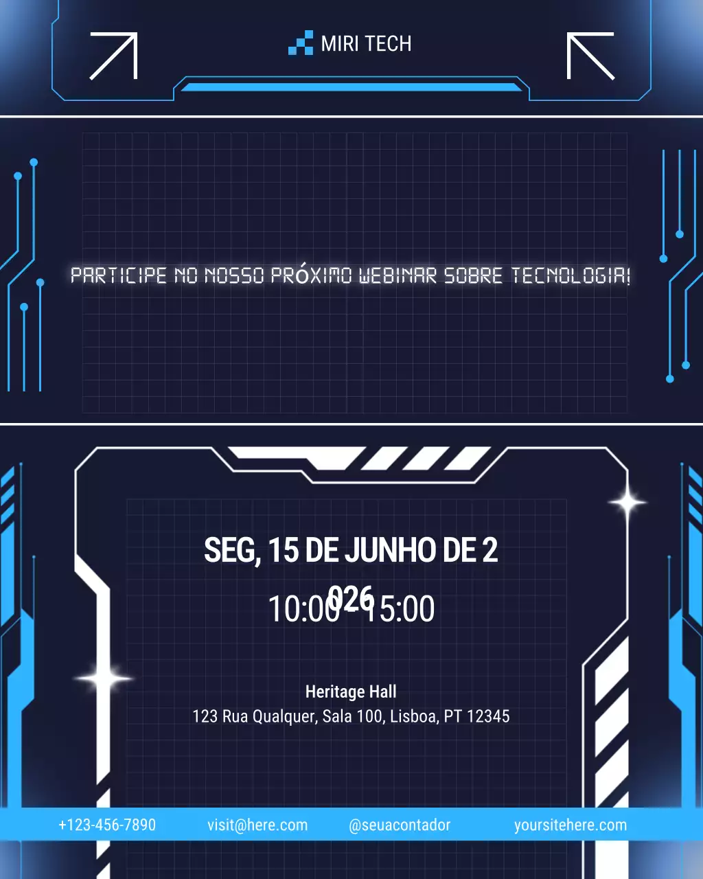 anúncio de tecnologia futurista azul