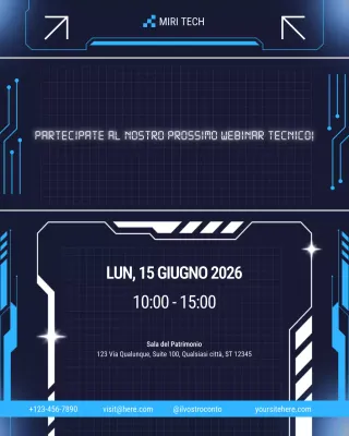 annuncio tecnologico futuristico blu