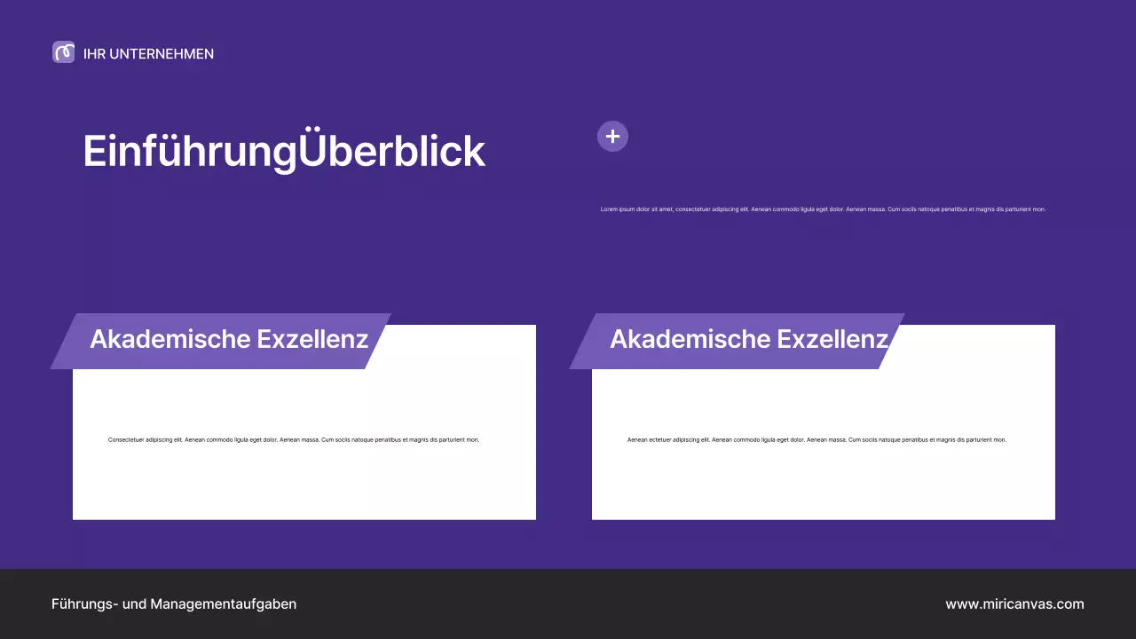 Lila Vortragspräsentation zum Thema professionelle Führung