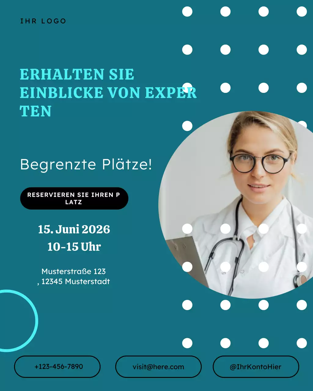 blaue Webinareinladung zur modernen Gesundheit