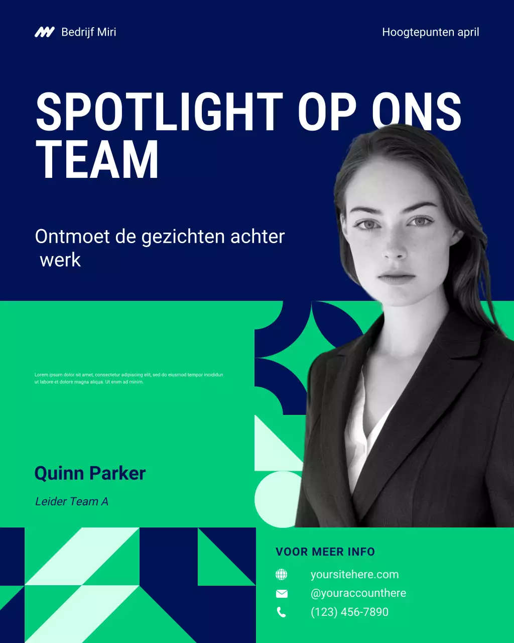 Instagram-bericht van Blue and Green Team in de schijnwerpers