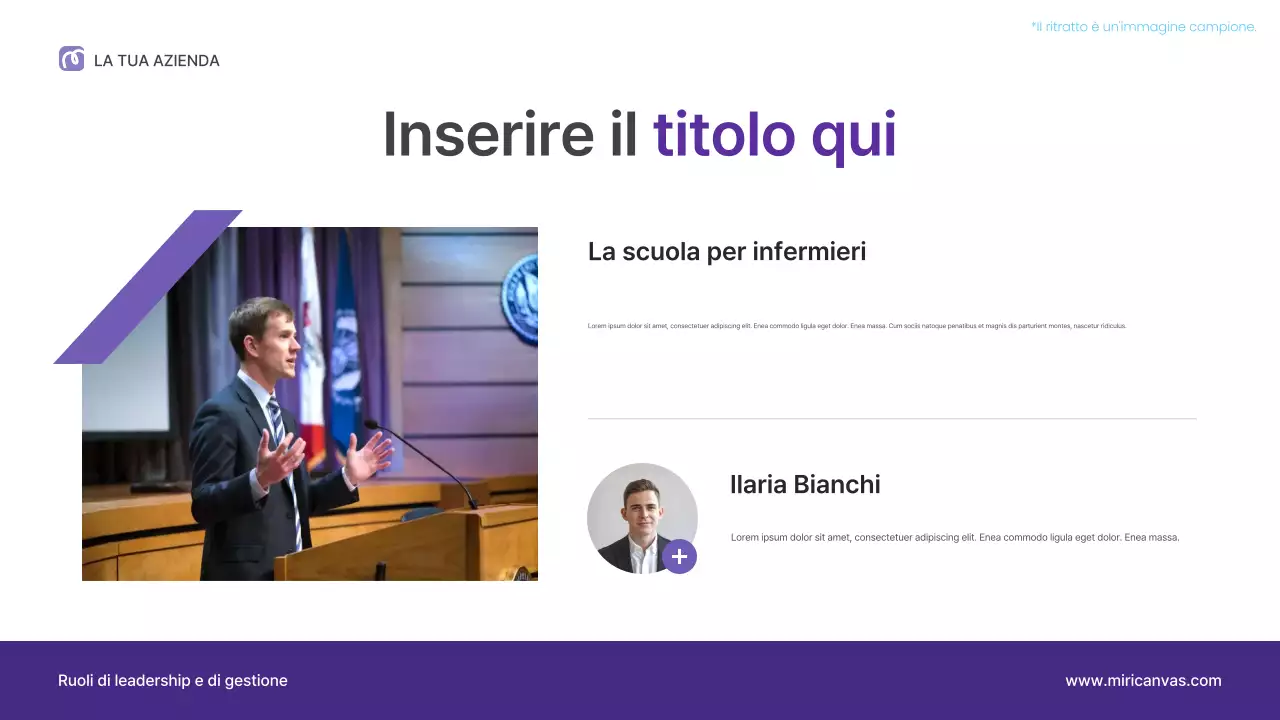 Presentazione della conferenza sulla leadership professionale viola