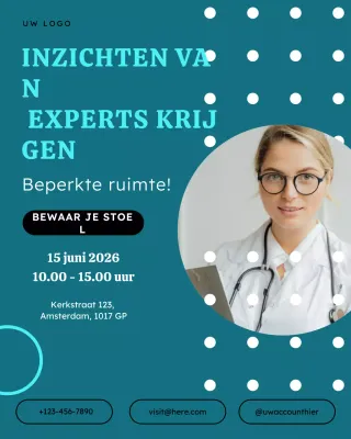 blauwe moderne gezondheidswebinaruitnodiging