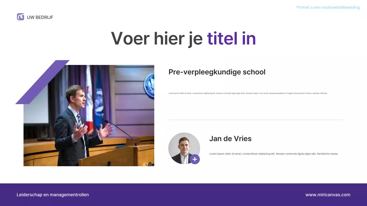 Purple Professional Leadership Lecture Presentatie
