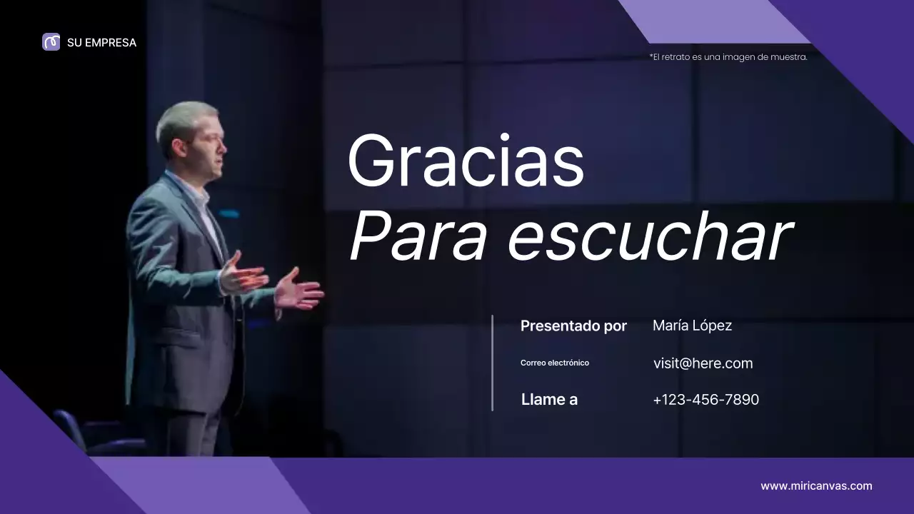Presentación de la conferencia sobre liderazgo profesional púrpura