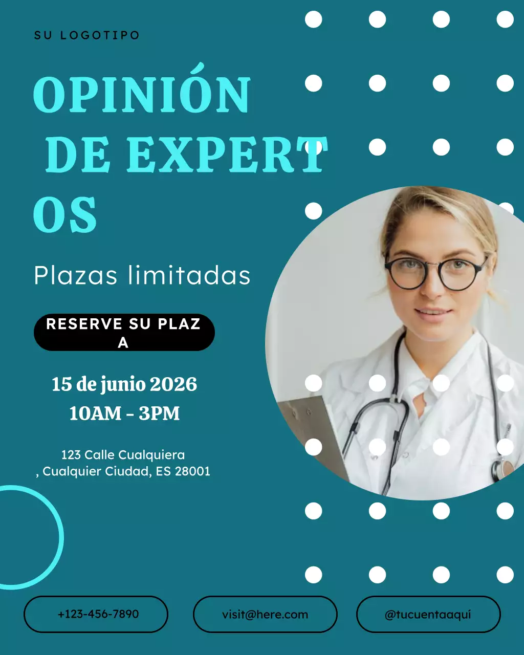 Invitación al seminario web sobre salud moderna azul