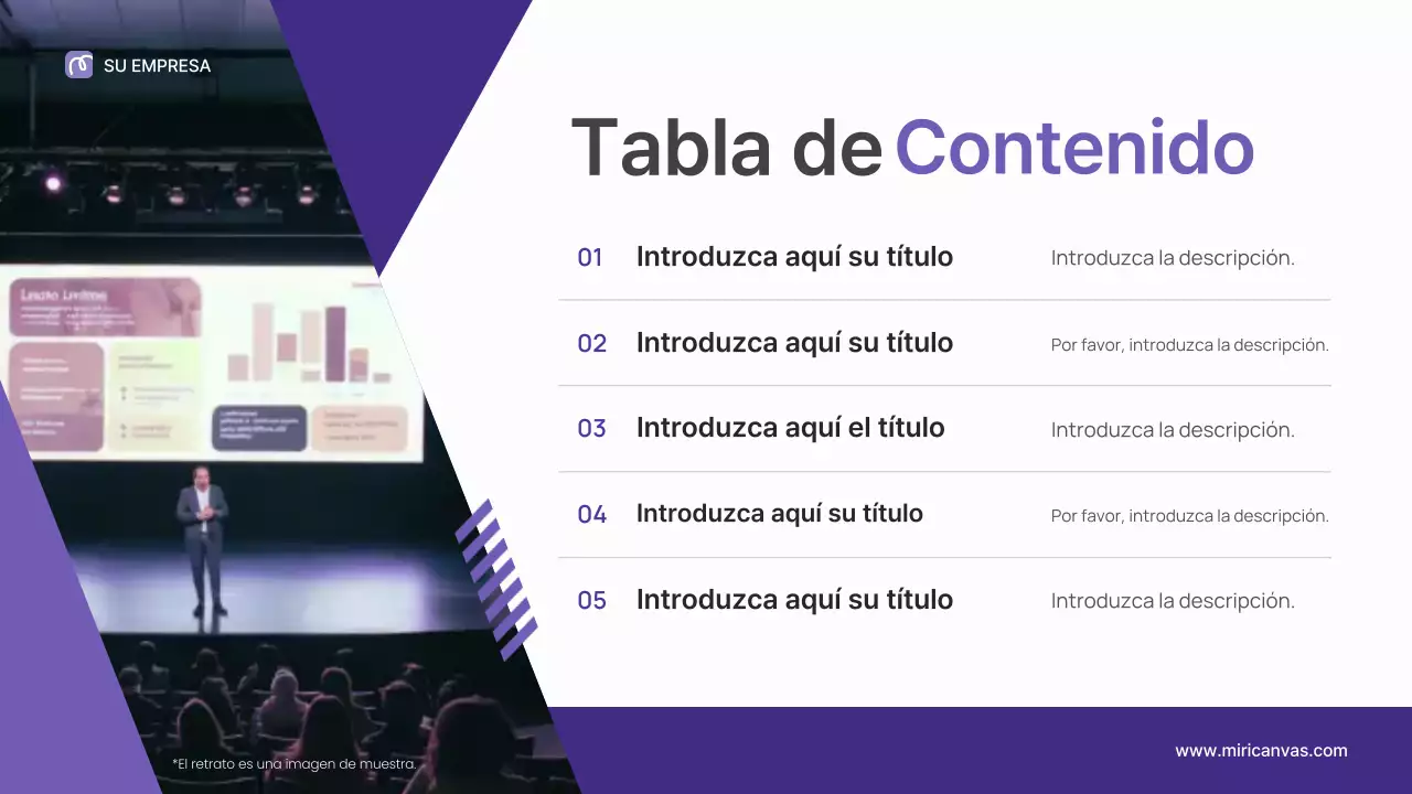 Presentación de la conferencia sobre liderazgo profesional púrpura