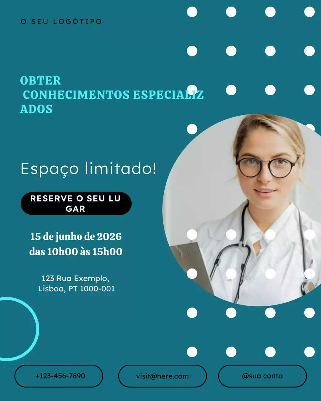 convite para webinar sobre saúde moderna azul