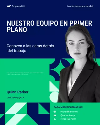 Publicación destacada de Instagram del equipo azul y verde