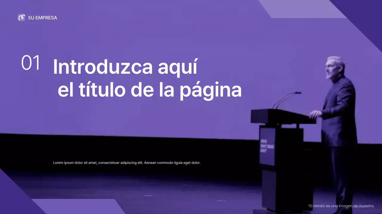 Presentación de la conferencia sobre liderazgo profesional púrpura