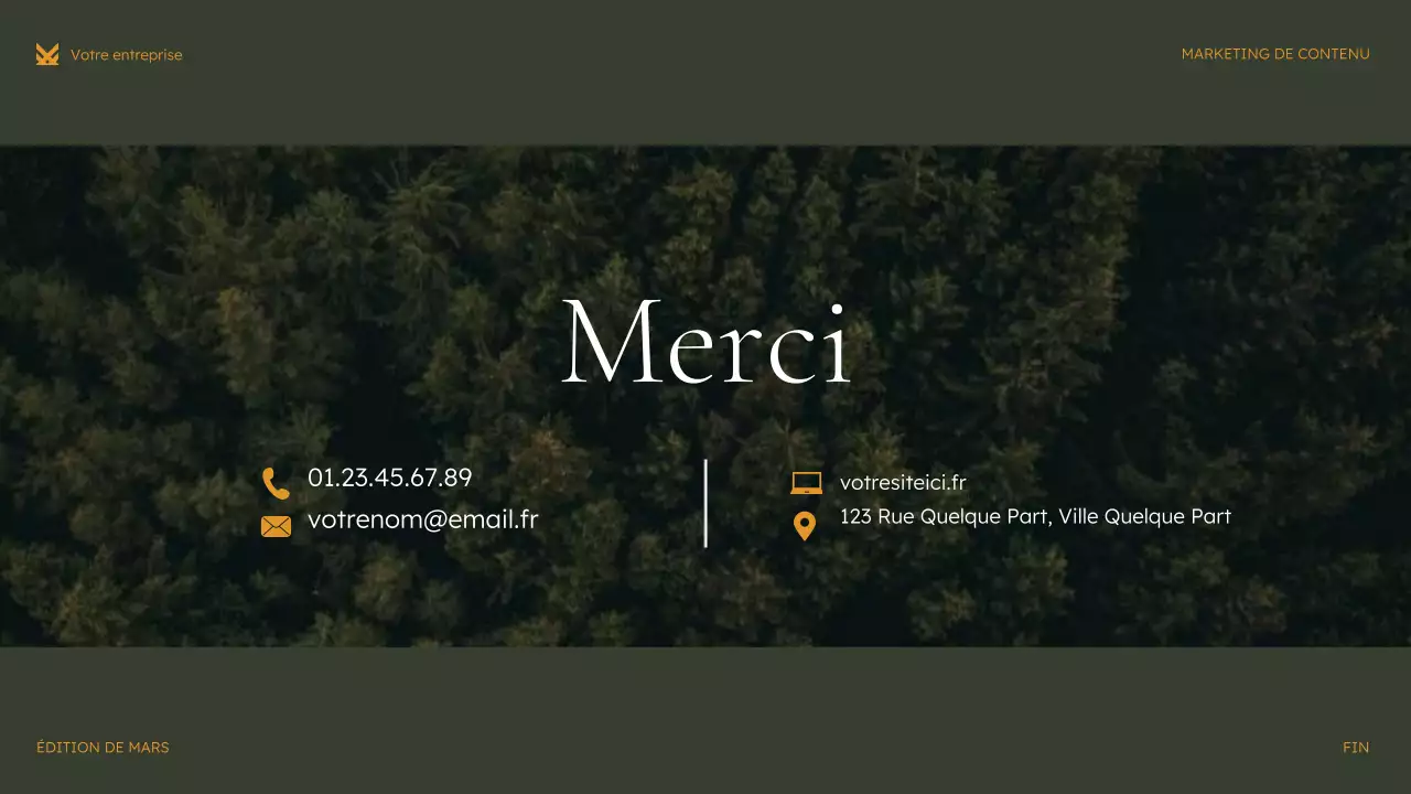 présentation marketing verte et moderne