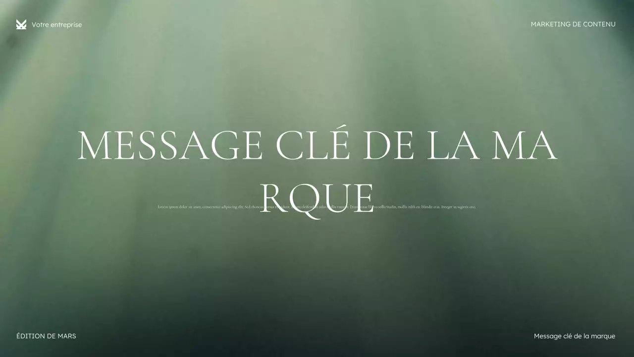 présentation marketing verte et moderne