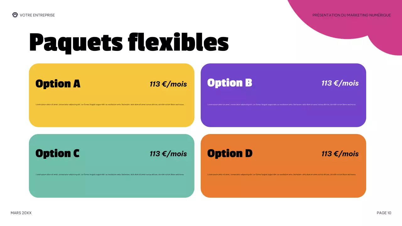 présentation de marketing numérique moderne violette