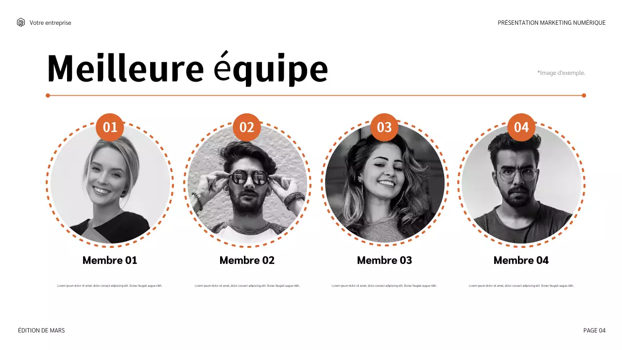 présentation marketing moderne orange