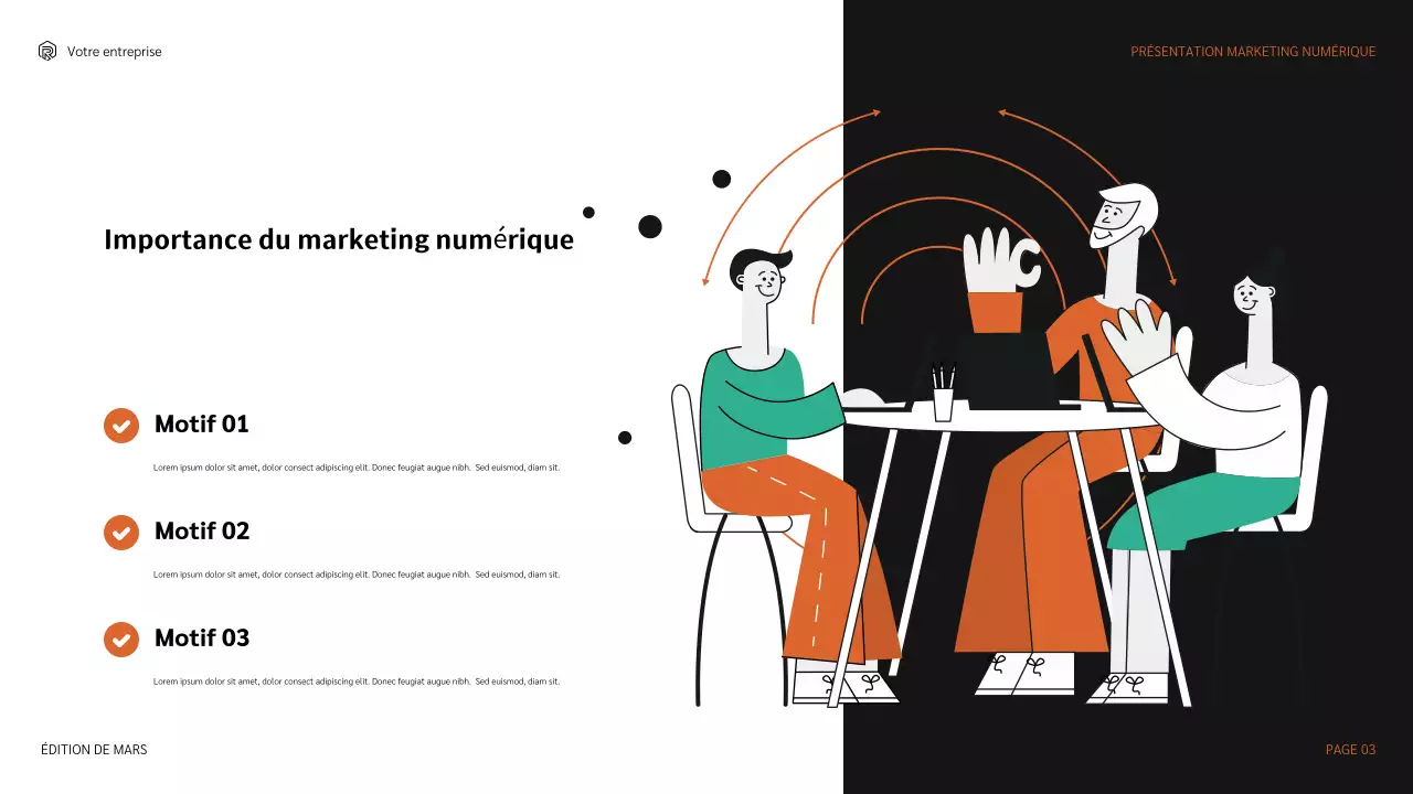 présentation marketing moderne orange