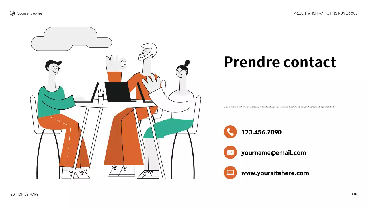 présentation marketing moderne orange
