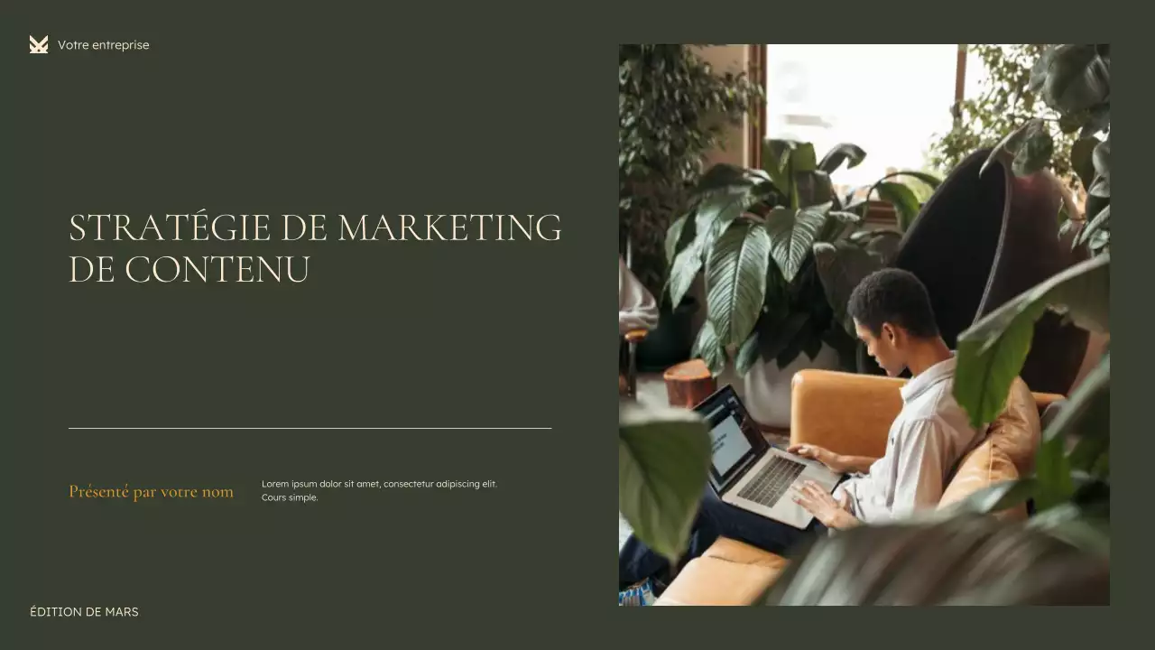 présentation marketing verte et moderne