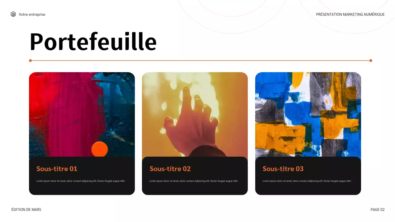 présentation marketing moderne orange