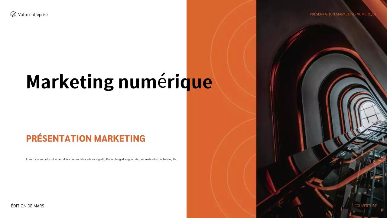 présentation marketing moderne orange