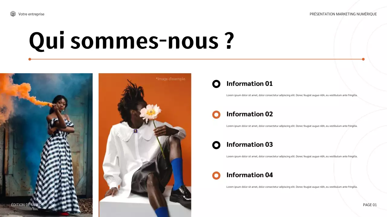 présentation marketing moderne orange
