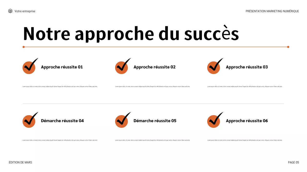 présentation marketing moderne orange