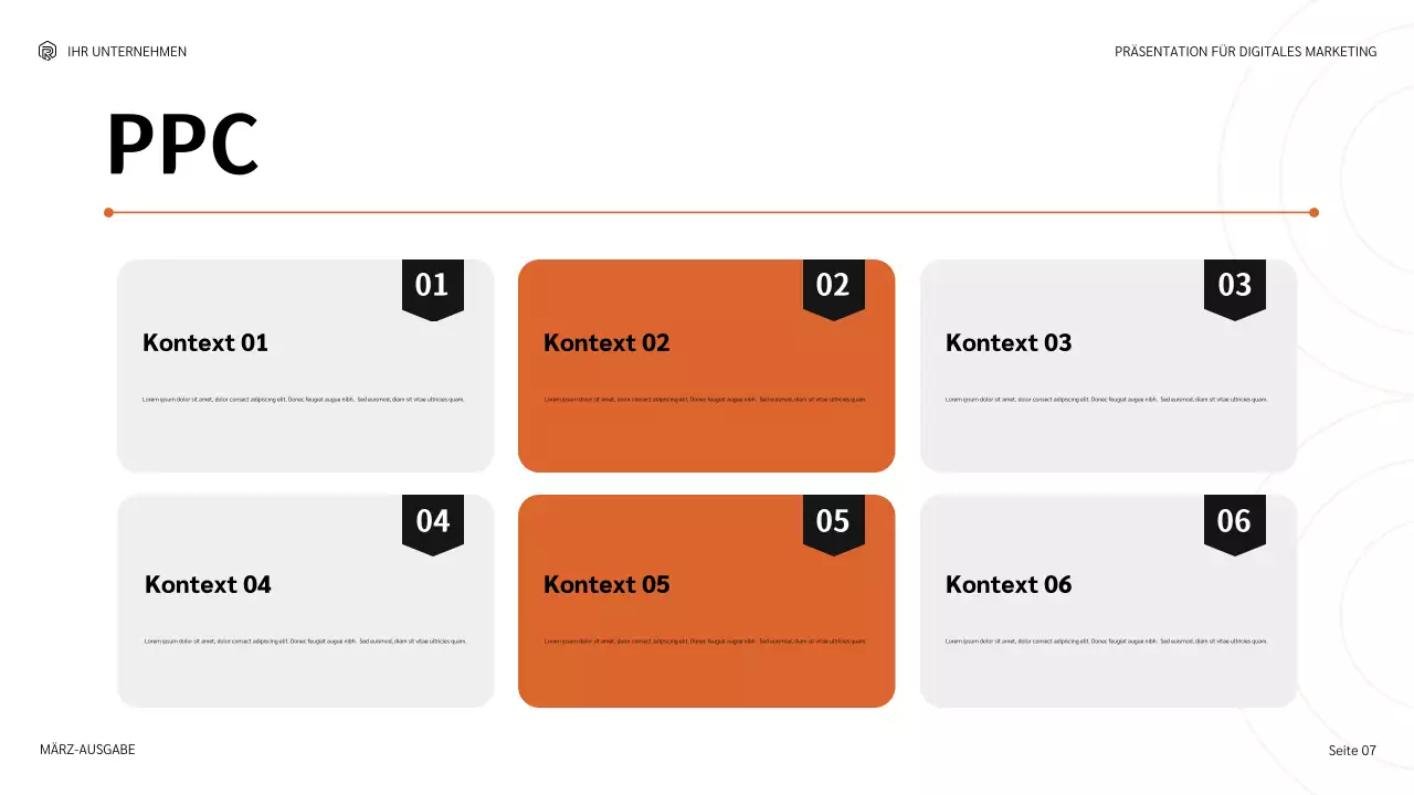 orange moderne Marketingpräsentation
