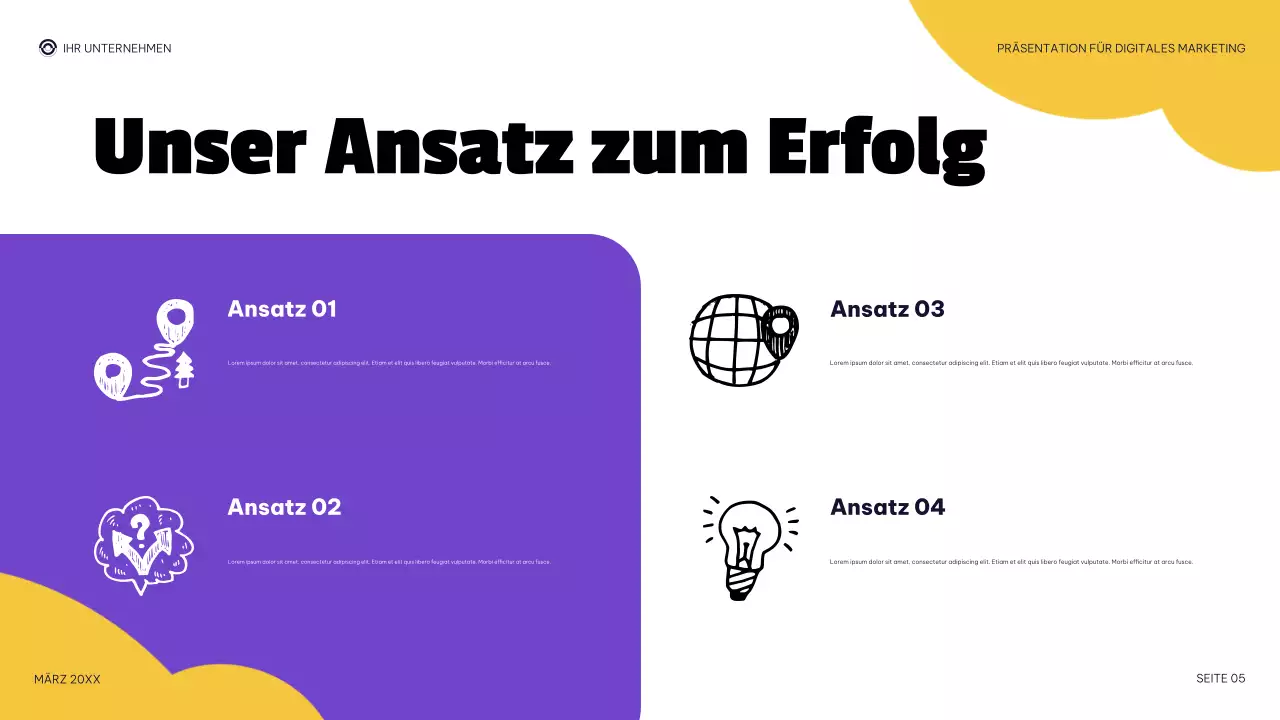 lila moderne digitale Marketingpräsentation