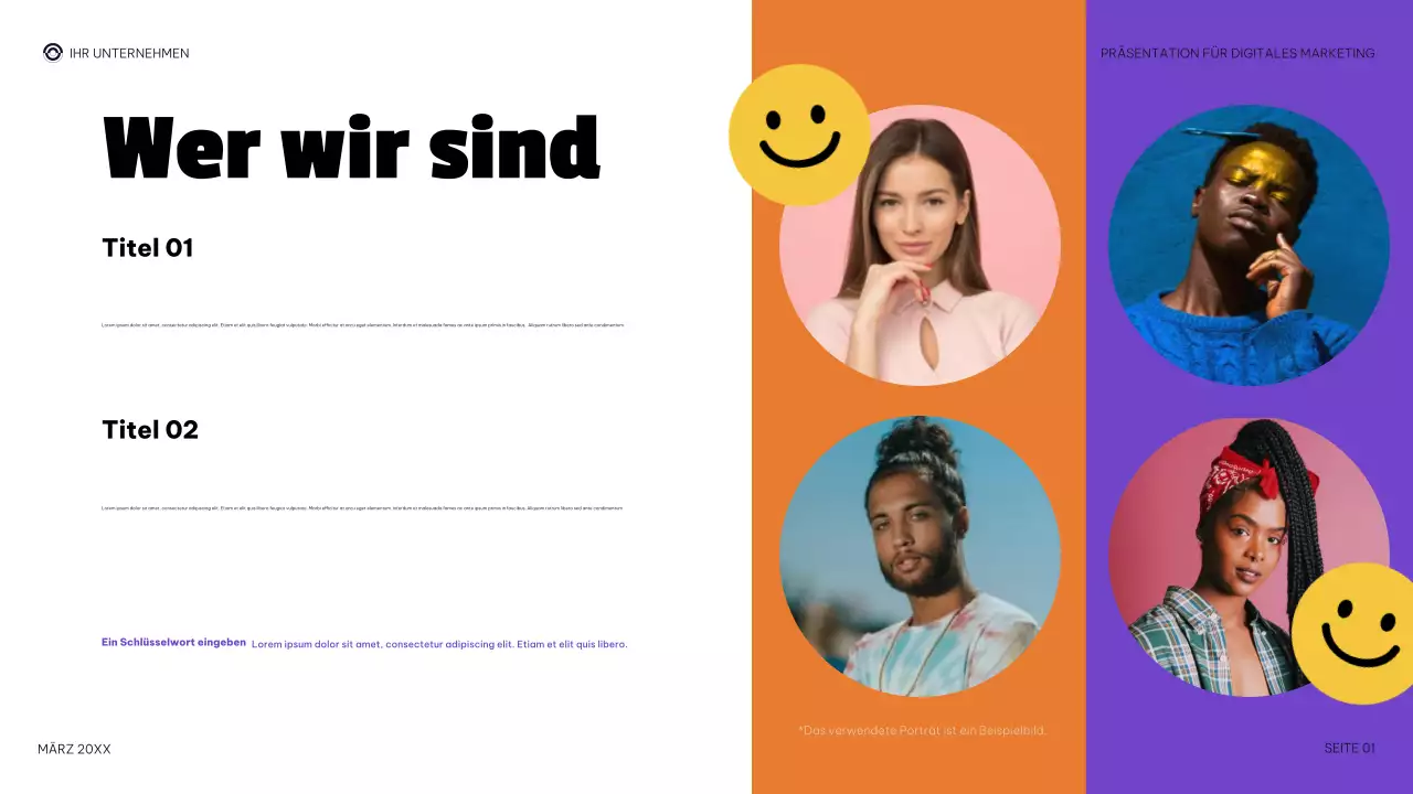 lila moderne digitale Marketingpräsentation