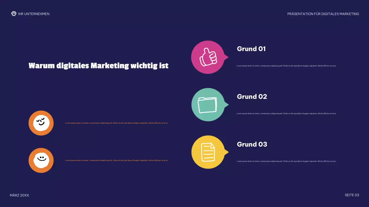 lila moderne digitale Marketingpräsentation