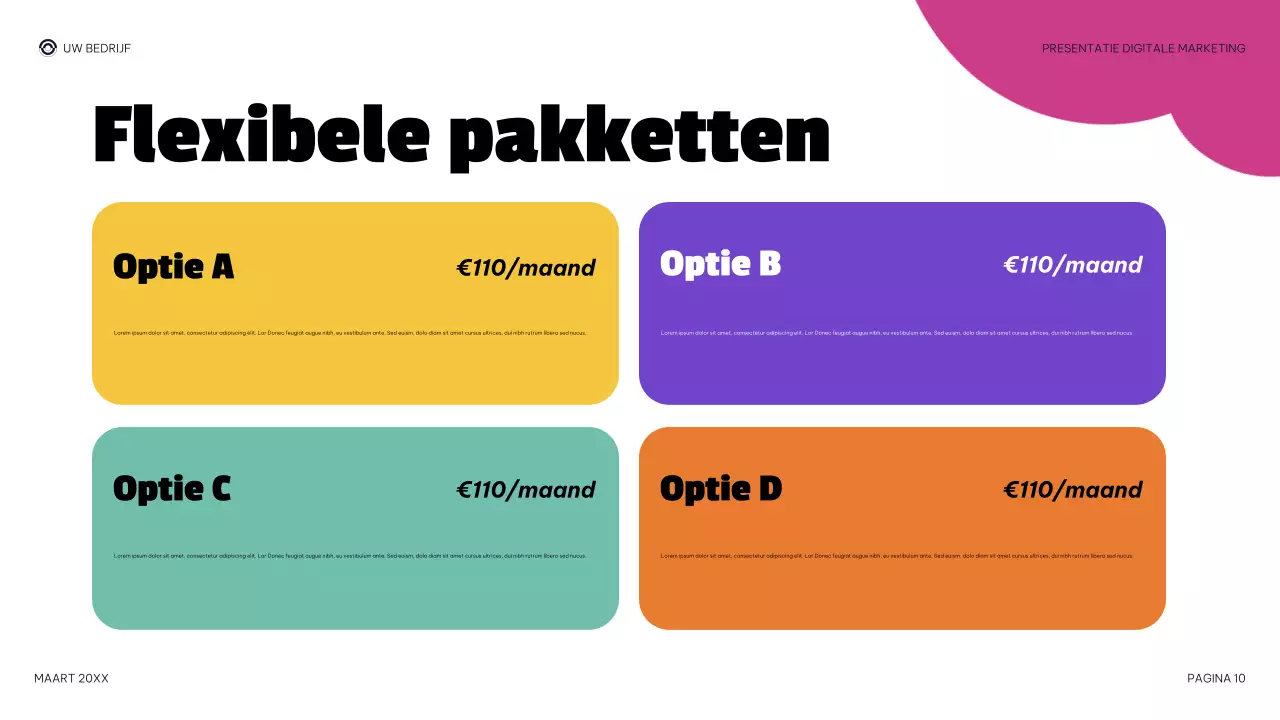 paarse moderne digitale marketingpresentatie