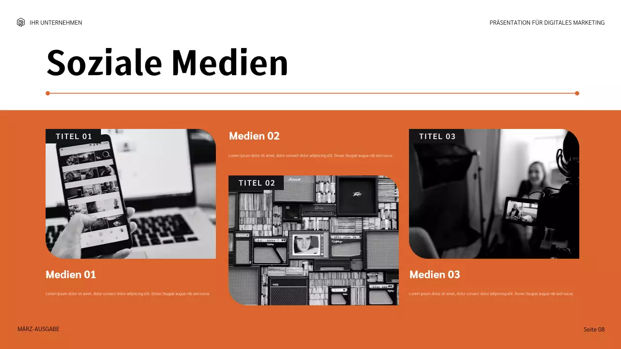 orange moderne Marketingpräsentation