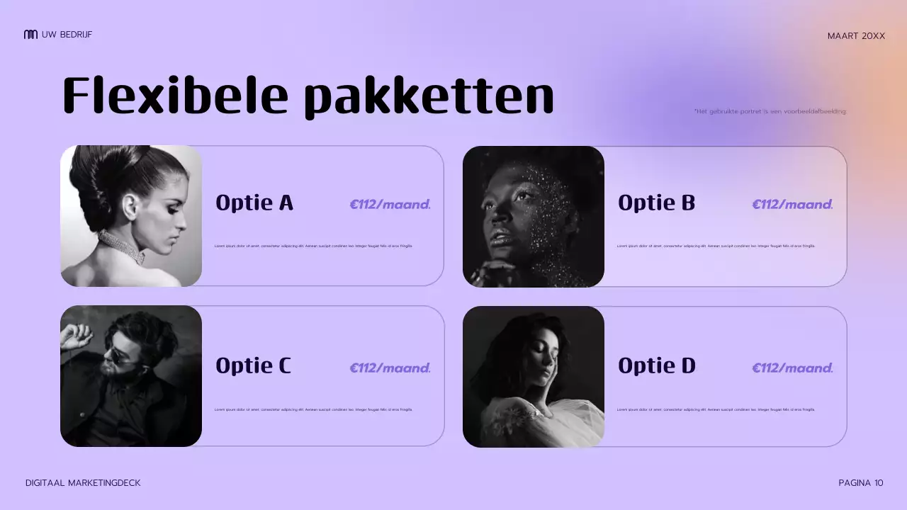 paarse moderne marketingpresentatie