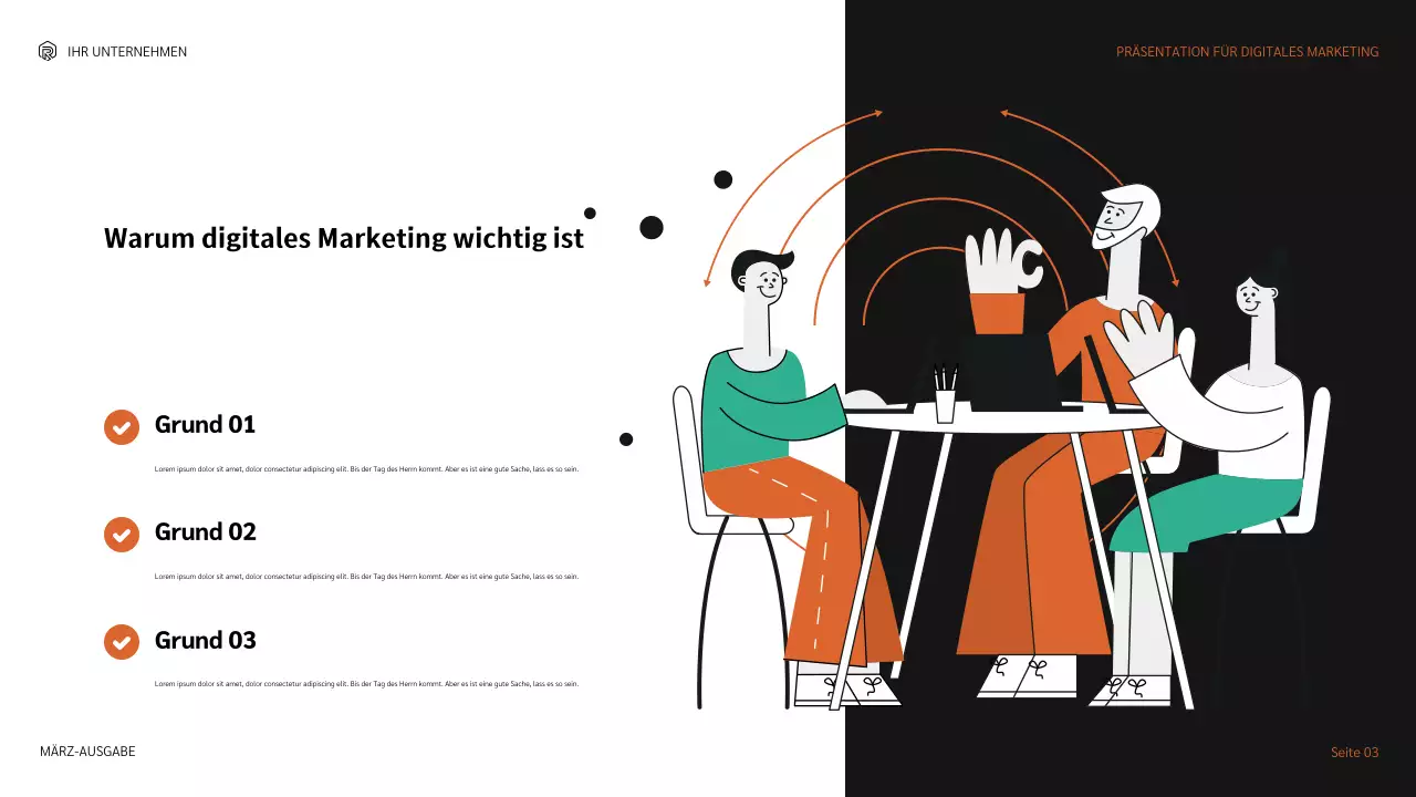 orange moderne Marketingpräsentation