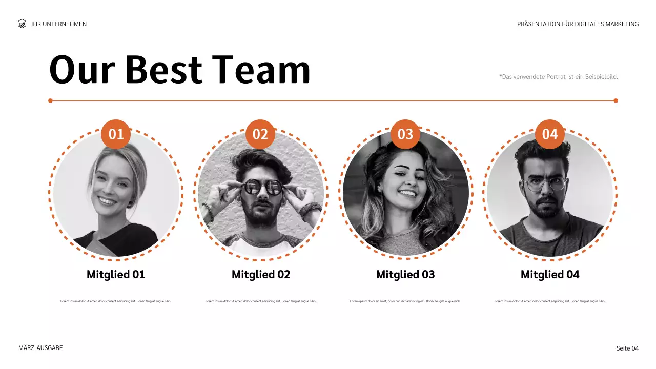 orange moderne Marketingpräsentation