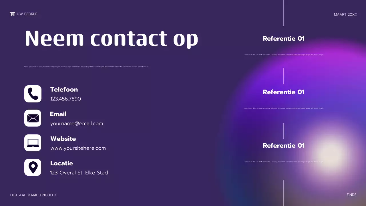 paarse moderne marketingpresentatie